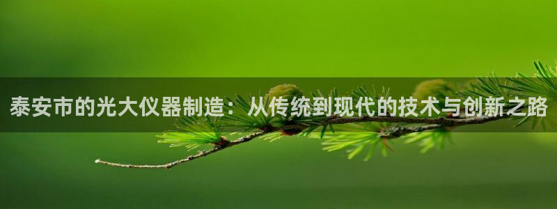 意昂体育3招商电话号码查询是多少：泰安市的光大仪器制造：从传