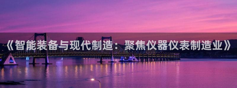 意昂3娱乐首页官网下载：《智能装备与现代制造：聚焦仪器仪表制