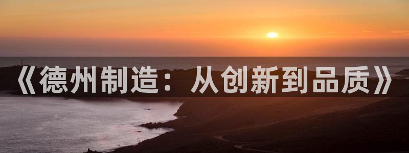 意昂3娱乐下载：《德州制造：从创新到品质》